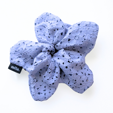 Purple Flower Scrunchie